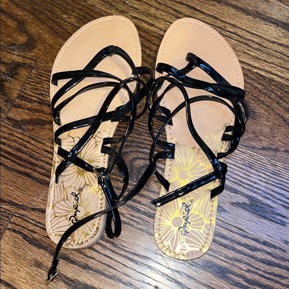 Strappy Black Sandals, Women’s Size 9